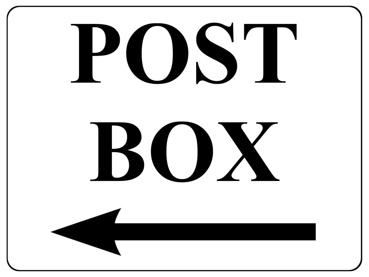 1179 POST BOX Arrow Left Metal Aluminium Plaque Sign Door Gate House O ...