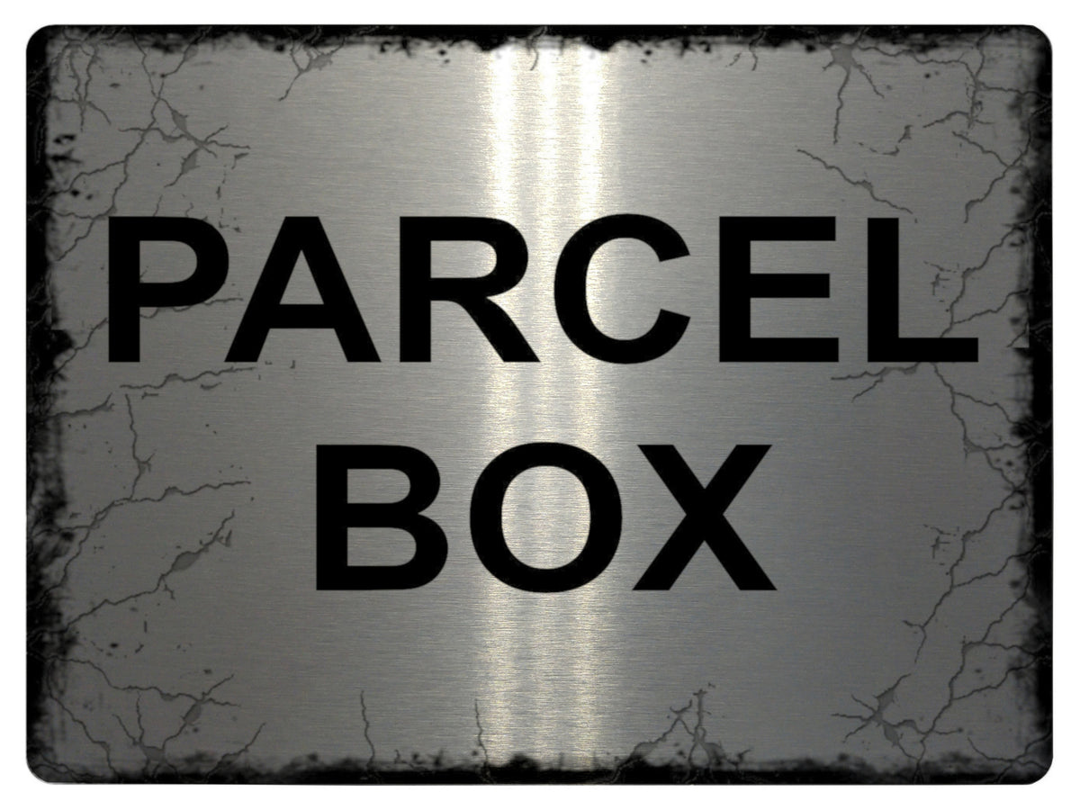 665 PARCEL BOX Metal Aluminium Door Gate Sign Plaque House Office Lett ...