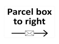 P160 Parcel box to right Door Gate House Letters Plastic PVC Plaque Sign Card