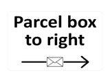 P160 Parcel box to right Door Gate House Letters Plastic PVC Plaque Sign Card