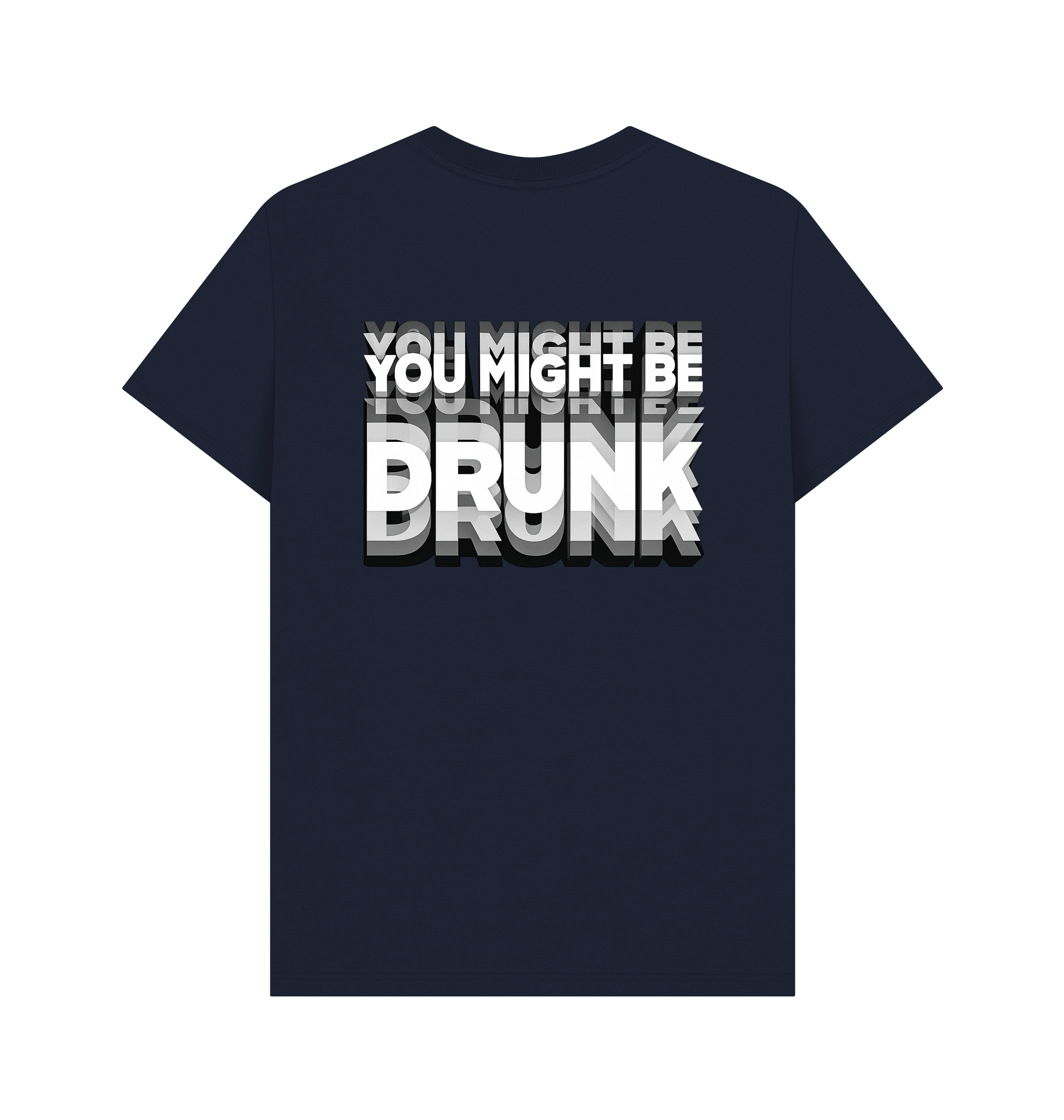 Navy Blue Printed T-shirt Back