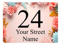 2263 Custom Personalised Address Flowers Door Gate Metal Aluminium Sign Plaque