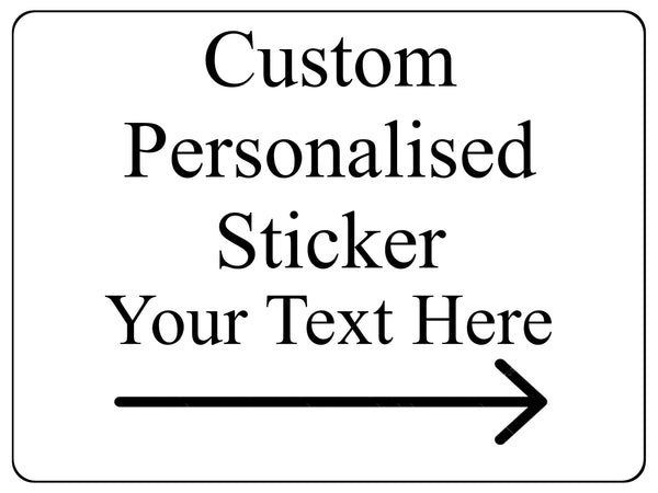 S001 Custom Personalised Arrow Direction Right Door House Office Sticker Vinyl