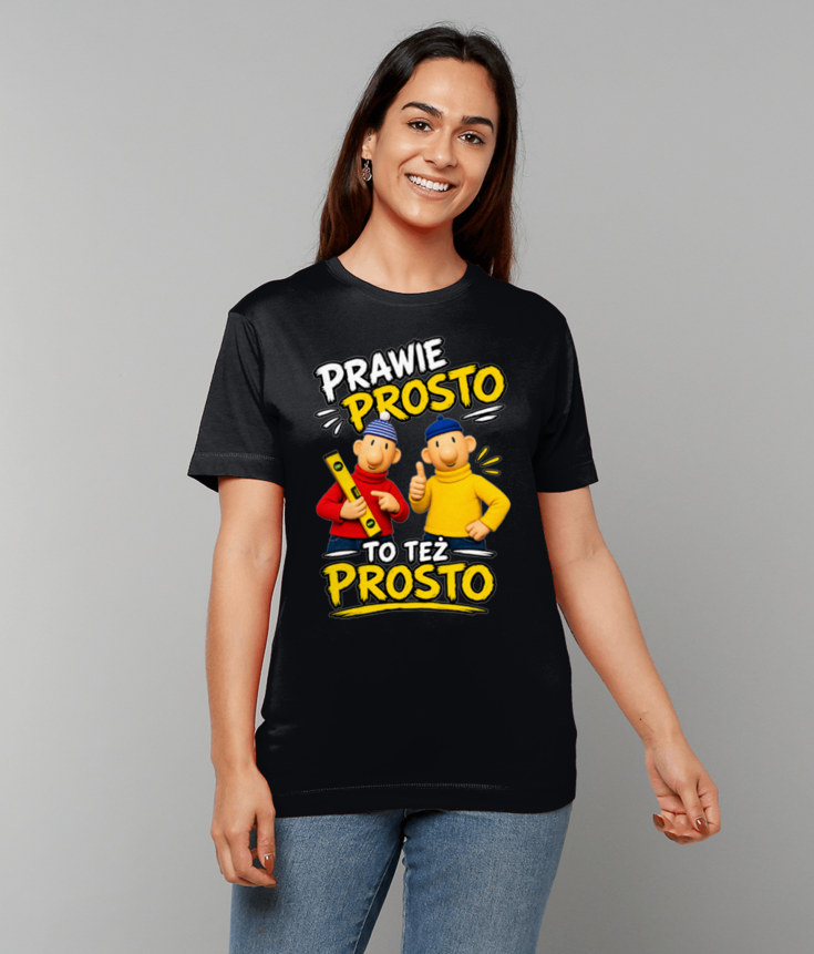 380 Sąsiedzi PRAWIE PROSTO TO TEŻ PROSTO Funny Polish T-shirt Tee