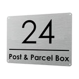 1MM 2436 Custom Personalised Post Parcel Box Number Metal Aluminium Sign Plaque Gate