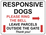 2175 RESPONSIVE DOGS Please Ring The Bell Metal Parcels Aluminium Plaque Sign