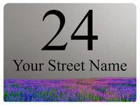 2344 Custom Personalised Address Metal Aluminium Sign Plaque Heather Flower Door