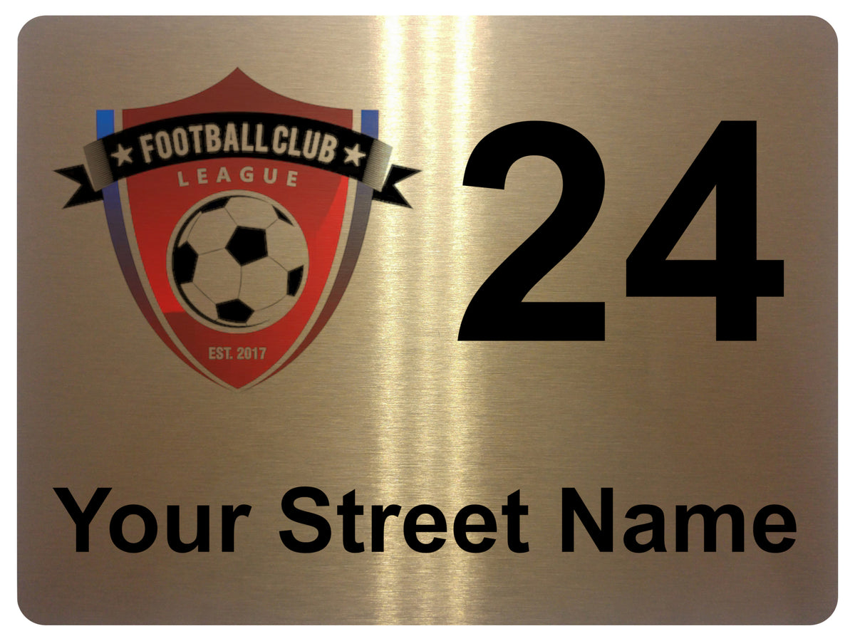 2195 Custom Personalised Address Street Football Metal Aluminium Sign Plaque