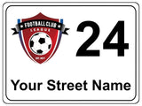 2196 Custom Personalised Address Street Football Metal Aluminium Sign Plaque