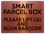 2233 Smart Parcel Box Lift Lid And Scan Barcode Metal Aluminium Plaque Sign