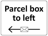 2199 Parcel box to left Door Gate House Letters Metal Aluminium Plaque Sign