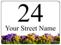 S078 Custom Personalised Address House Flowers Door Gate Sticker Vinyl Window