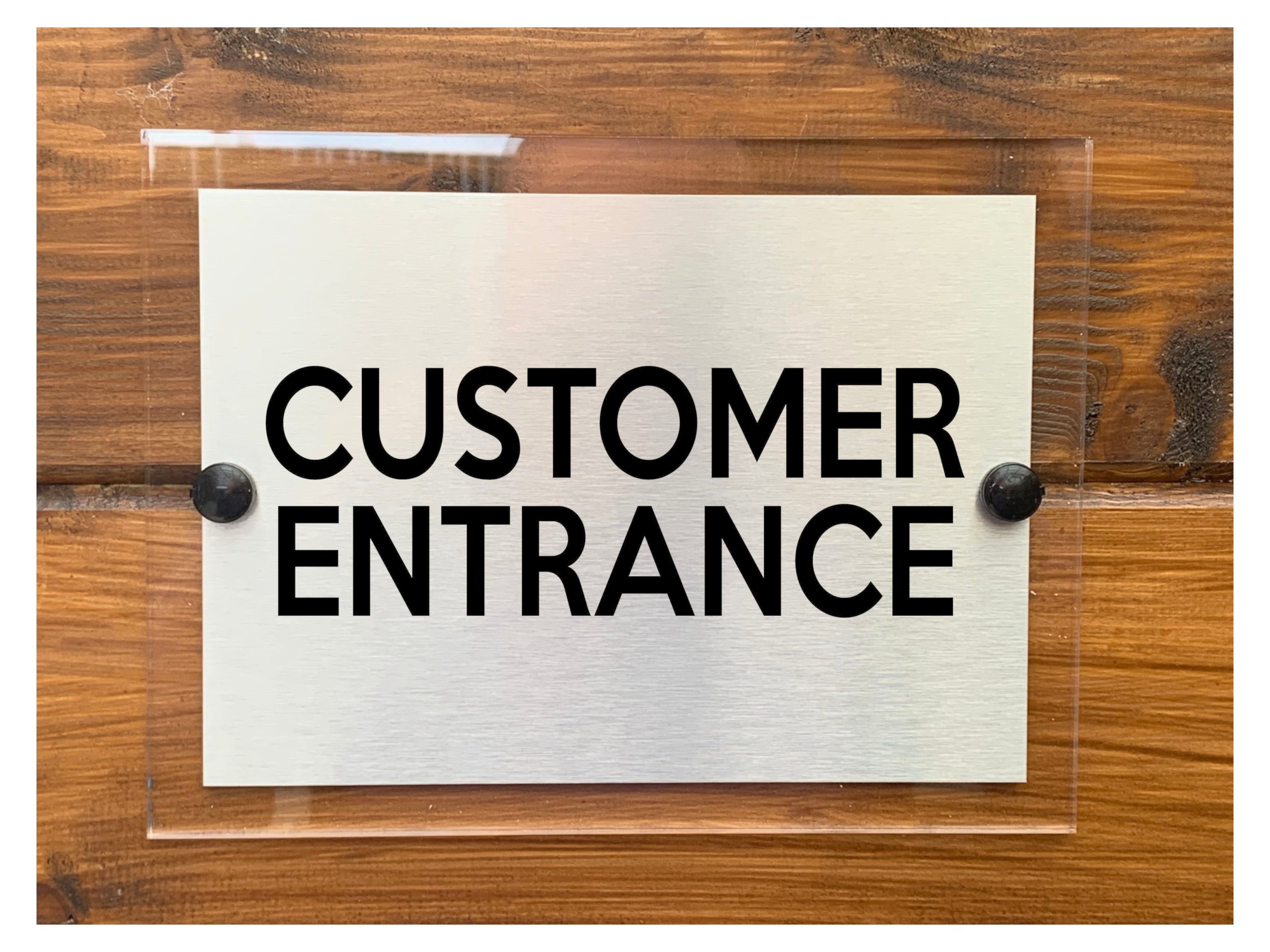 M028 Customer Entrance Door Wall Shop Office Acrylic Metal Aluminium Sign Plaque