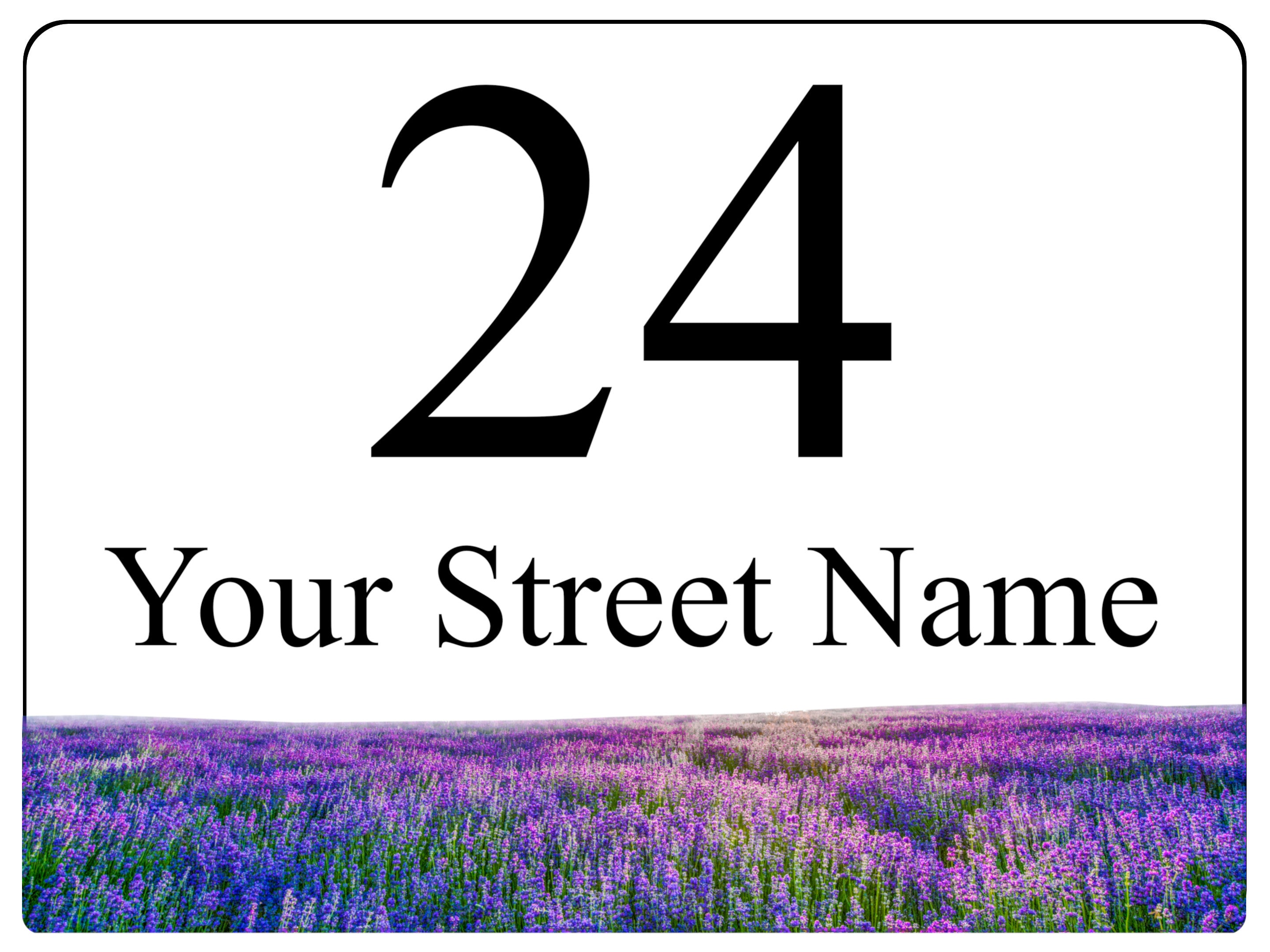 S077 Custom Personalised Address House Heather Flower Door Gate Sticker Vinyl
