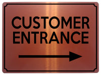 2311 Customer Entrance Right Door Wall Shop Office Metal Aluminium Plaque Sign