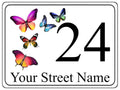S007 Custom Personalised Address Butterflies Door Gate House Sticker Vinyl