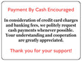 S028 Payment By Cash Encouraged Shop Door Wall Sticker Vinyl