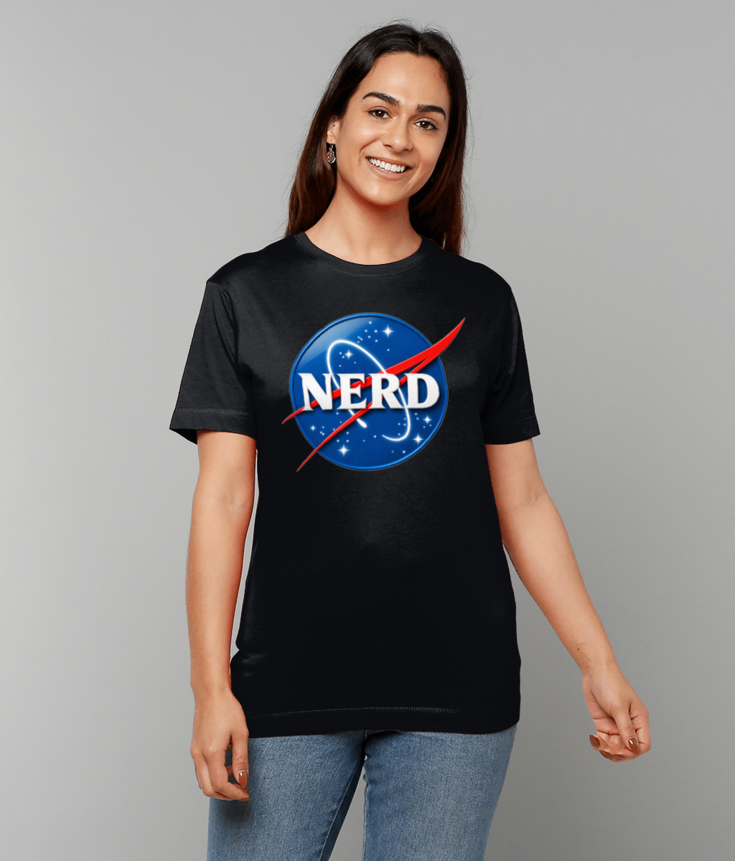 393 NERD NASA Parody T-Shirt Shiny Space Funny Tee