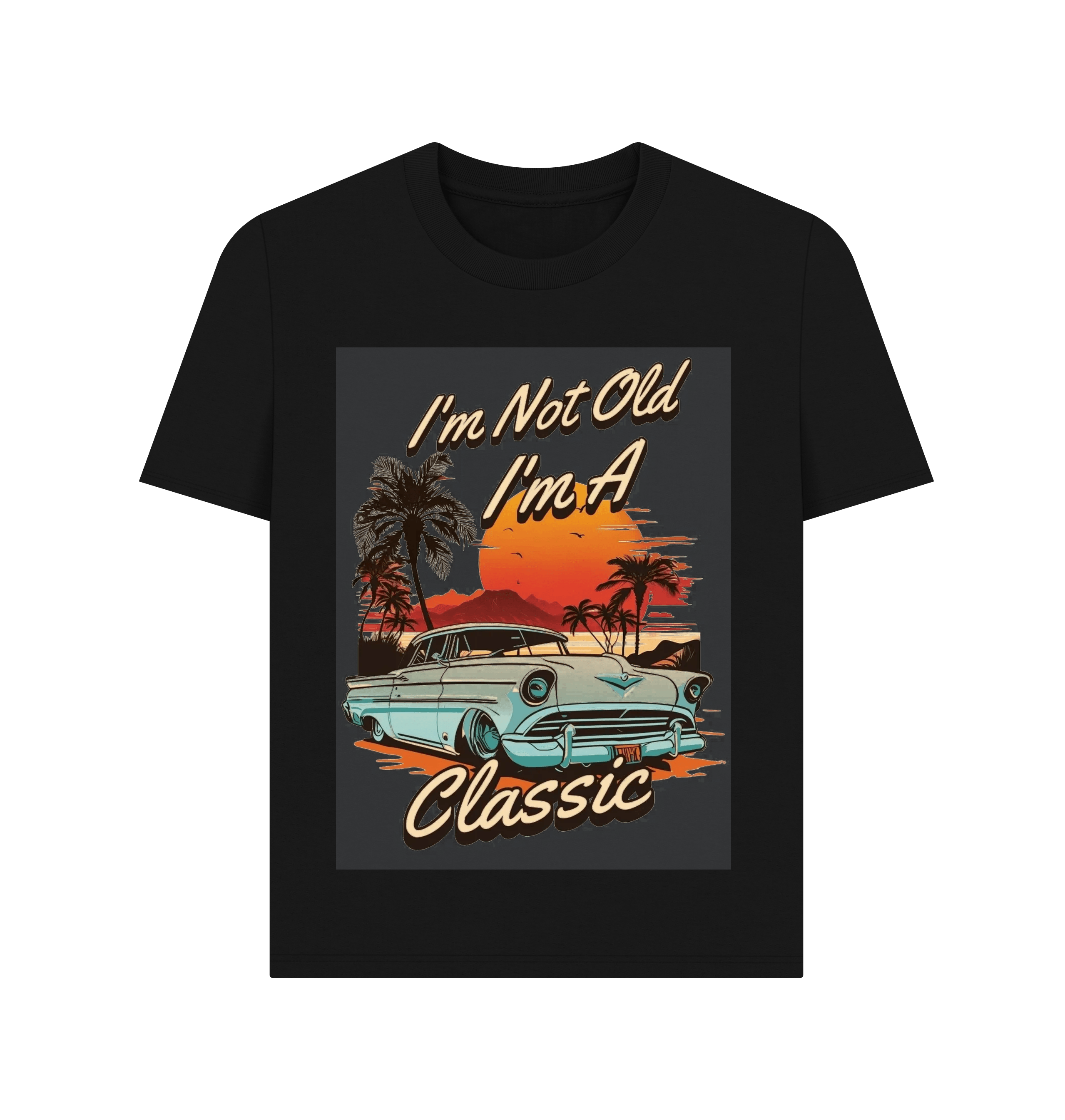 Black Printed T-shirt Front