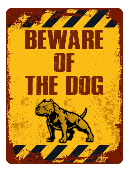 1114 BEWARE OF THE DOG Metal Aluminium Plaque Sign Door Gate Wall Garden House