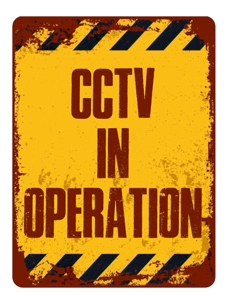 1117 CCTV IN OPERATION Metal Aluminium Plaque Sign Door Gate Wall Garden House