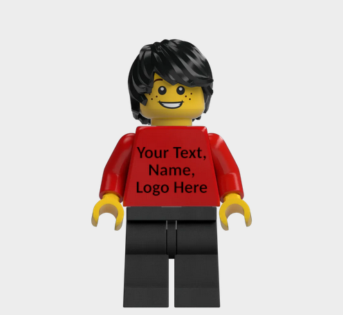 L001 Custom Personalised Lego Minifigures Name, Text
