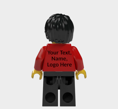 L001 Custom Personalised Lego Minifigures Name, Text
