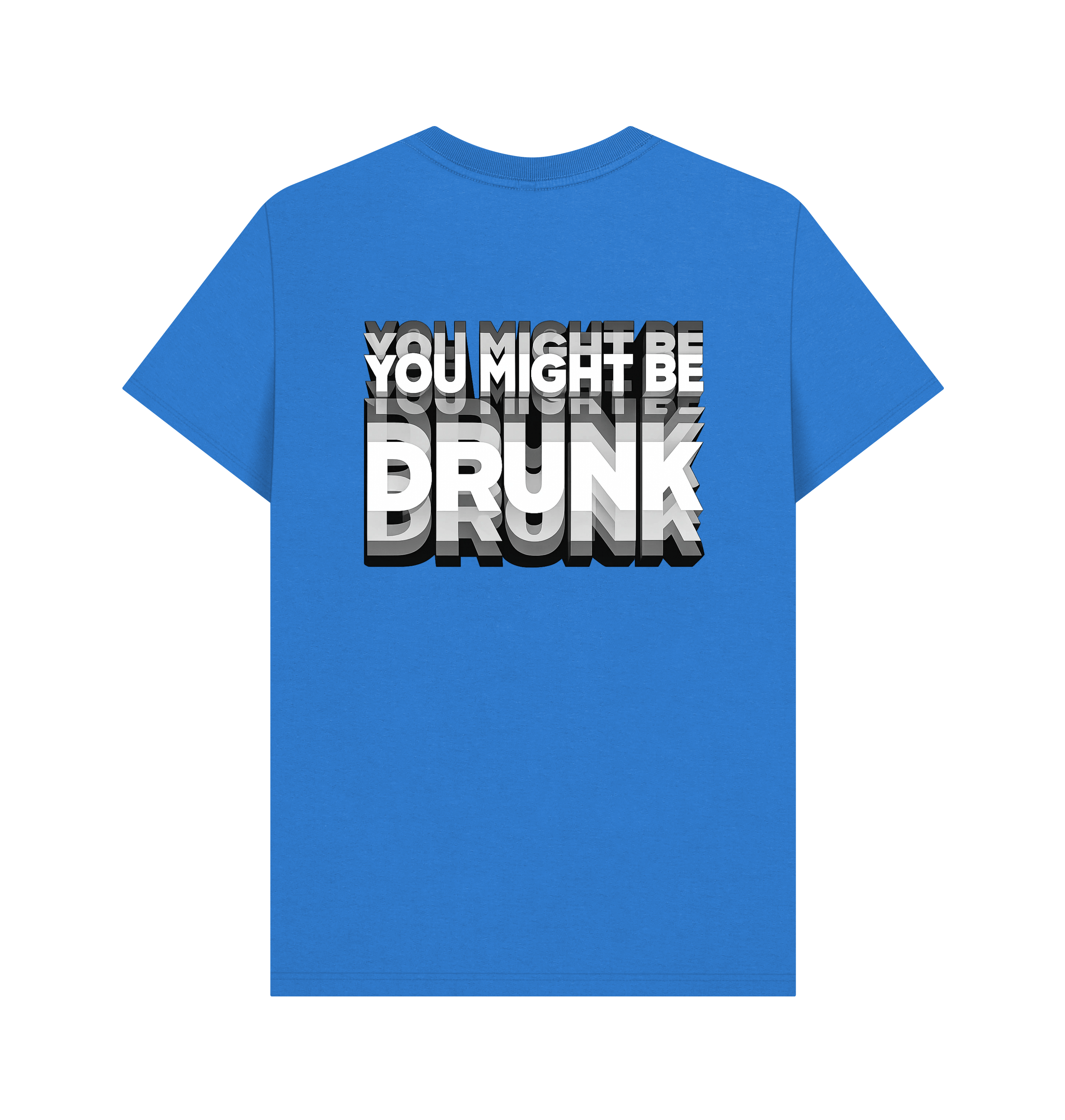 Bright Blue Printed T-shirt Back