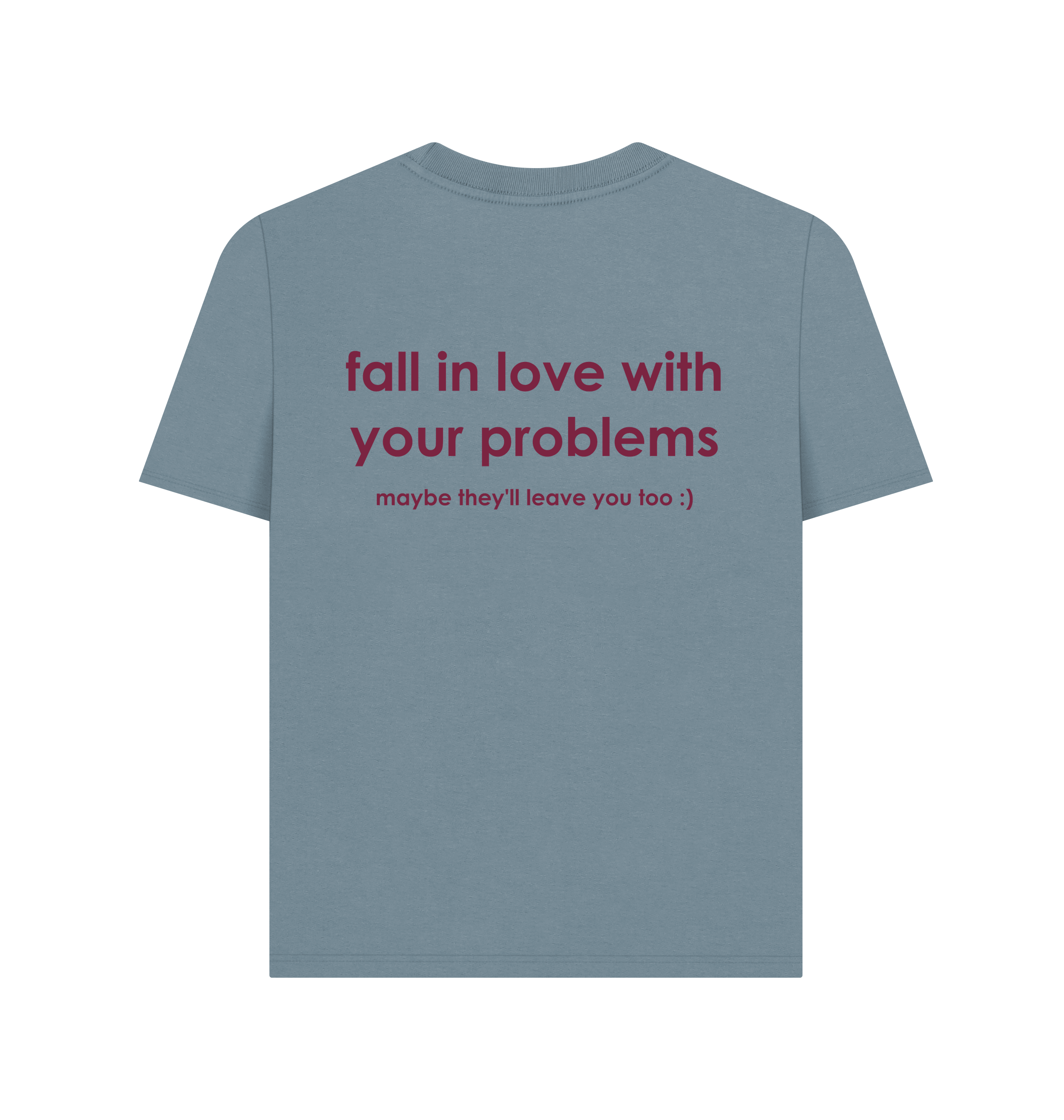 Stone Blue Printed T-shirt Back