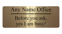 1202 Custom Personalised Office Name Funny Metal Aluminium Sign Plaque Door House