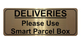 1241 DELIVERIES Please Use Smart Parcel Box Metal Aluminium Plaque Sign House Office