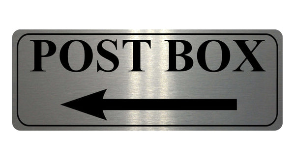 1182 POST BOX Arrow Left Metal Aluminium Plaque Sign Door Gate House Office