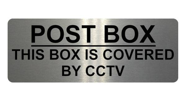 1136 POST BOX THIS BOX IS COVERED BY CCTV Metal Aluminium Sign Plaque House Office Door