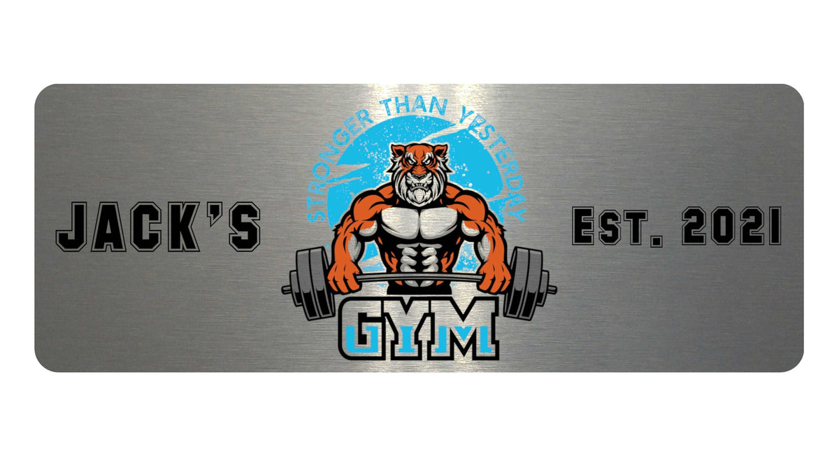 1016 Custom Personalised Tiger Gym Metal Aluminium Sign Plaque Fitness Door Wall