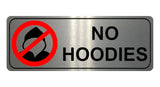 1133 NO HOODIES Safety Metal Aluminium Sign Plaque Door Wall Gate School Shop