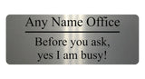 1202 Custom Personalised Office Name Funny Metal Aluminium Sign Plaque Door House