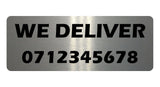 1169 Custom Personalised WE DELIVER Metal Aluminium Plaque Sign Door Bar Restaurant Pub