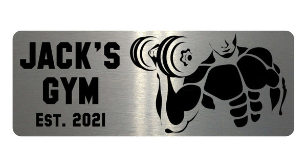 1220 Custom Personalised GYM Metal Aluminium Sign Plaque Door Gate Wall Fitness