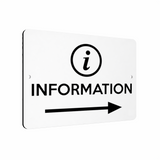 B191 INFORMATION Arrow Right Customer Shop Business Aluminium Metal Plaque Sign