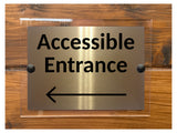 M088 ACCESSIBLE ENTRANCE Arrow Direction Left Aluminium Acrylic Plaque Sign