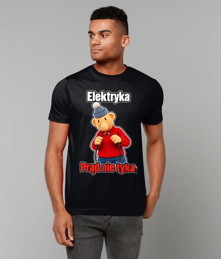 262 Elektryka Prąd nie tyka Koszulka Funny Polish T-shirt Tee