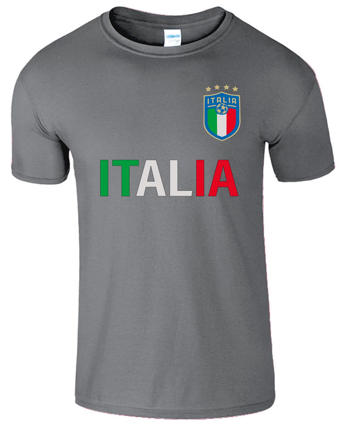 Men's Italy Football Italian Flag Graphic T-Shirt