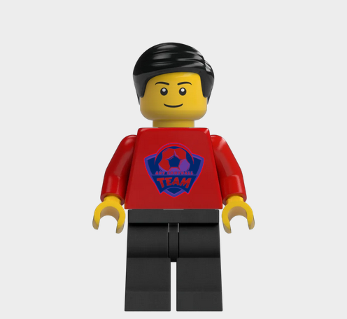 L003 Custom Personalised Lego Minifigures Any Football Team Badge