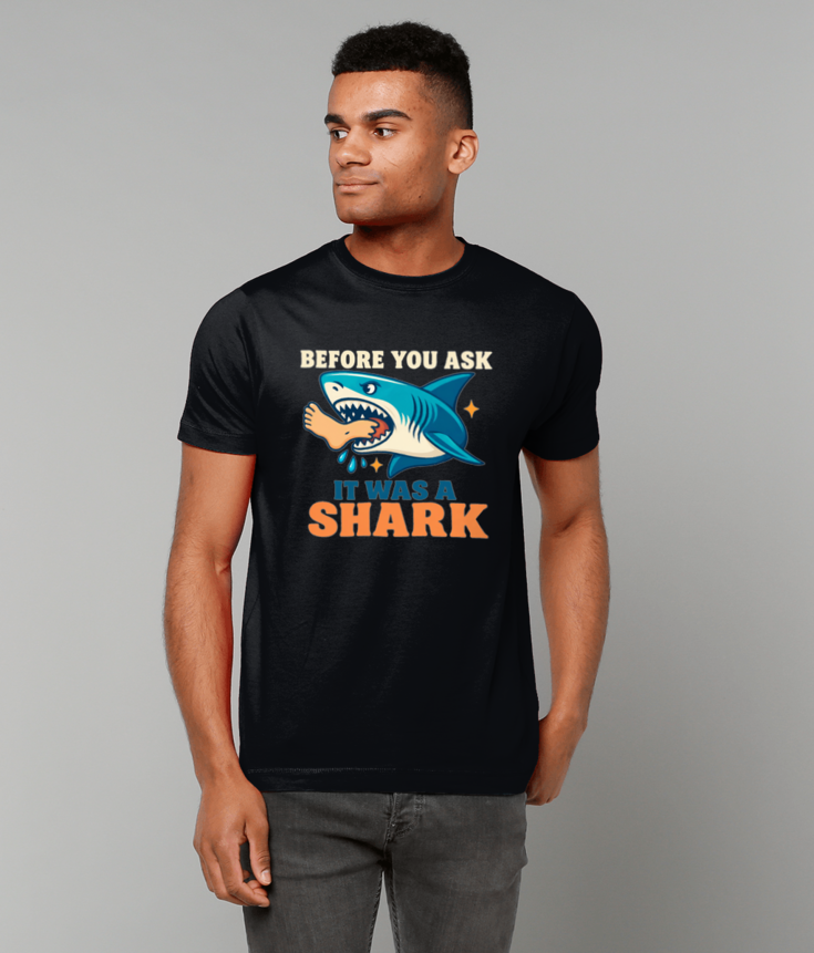 331 Before You Ask Shark Attack Funny T-Shirt Tee