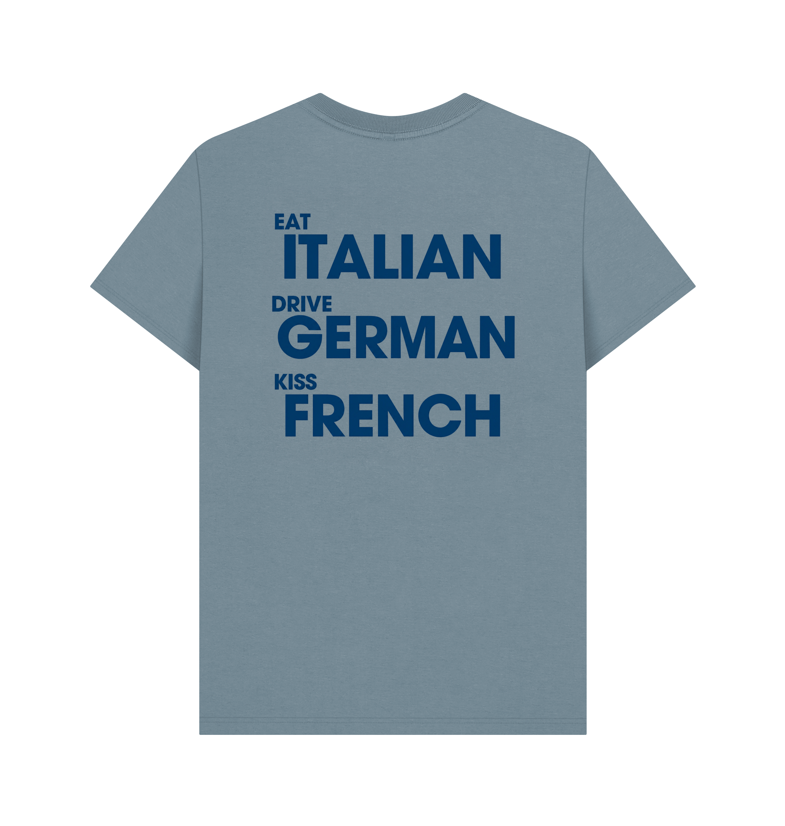 Stone Blue Printed T-shirt Back
