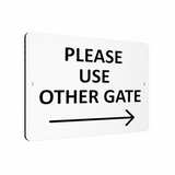 B001 Please Use Other Gate Arrow Direction Right Aluminium Composite Sign Plaque