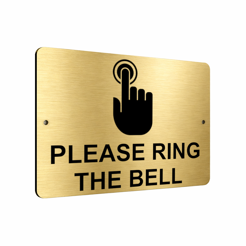 B166 PLEASE RING THE BELL Metal Aluminium Plaque Sign For Door Gate House Office
