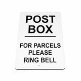 B164 POST BOX PLEASE RING BELL Metal Aluminium Plaque Sign For Door House