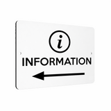 B192 INFORMATION Arrow Left Customer Shop Business Aluminium Metal Plaque Sign