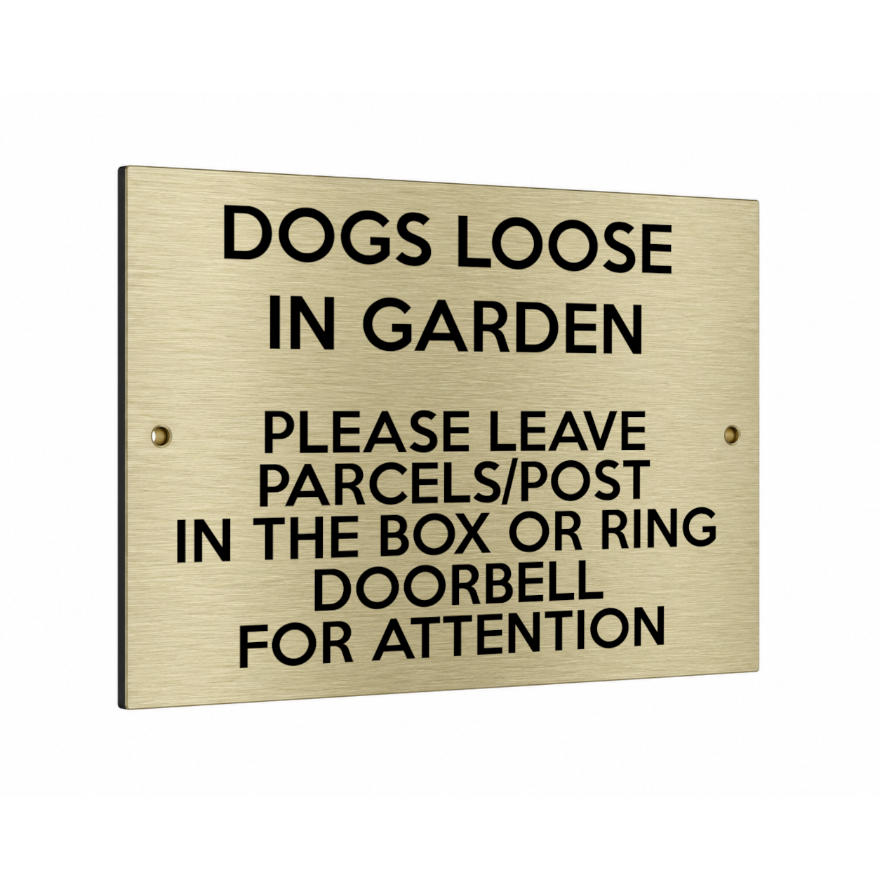 B243 DOGS LOOSE IN GARDEN PARCELS POST BOX Metal Aluminium Composite Sign Plaque
